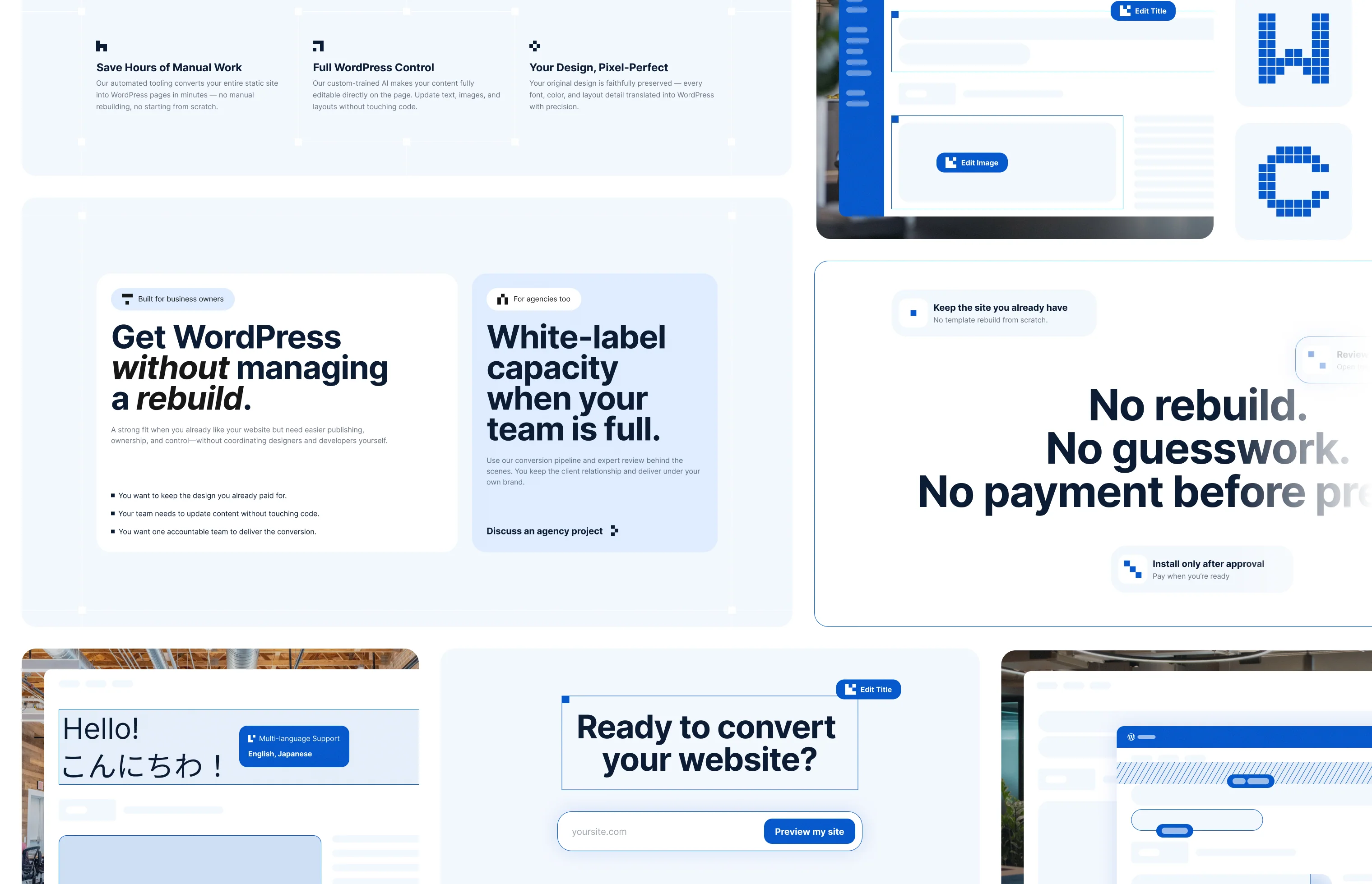 WPproConverter product website, editor and conversion workflow